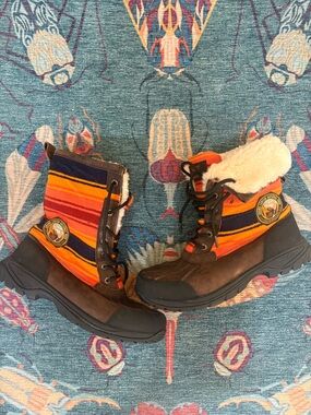 Pendleton x UGG Grand Canyon Men’s Orange and Navy Striped Winter Butte Boot 8.5